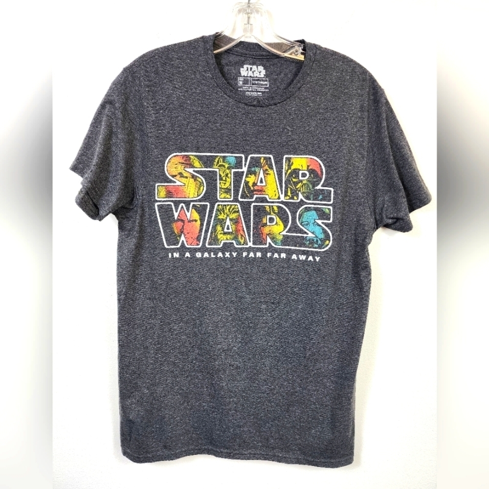 Fifth Sun Men's Heather Gray Star Wars T-Shirt Galaxy Far Far Away Text, sz MD